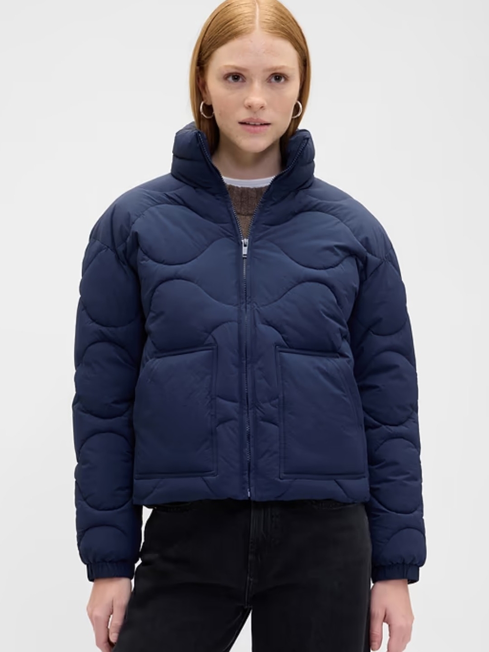 GAP Navy Quilted Puffer Jacket